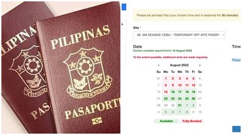 passport appointment available slot